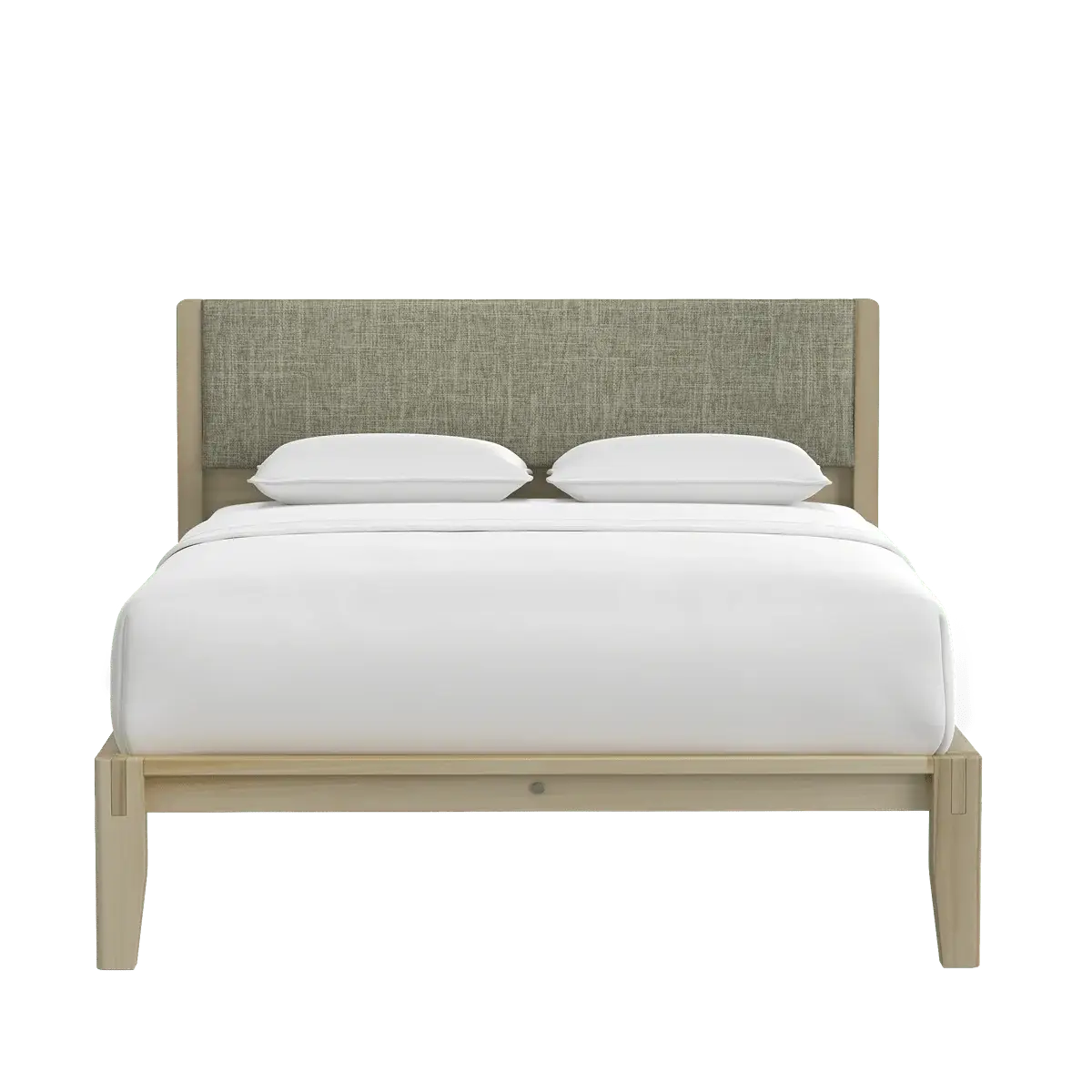 Platform-Bed-FV-Green-Fabric-Headboard-Natural-Finish_Current-Camera_original Modern Upholstered Accent Chair - Image 1